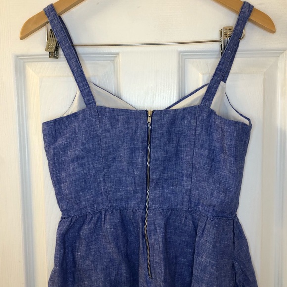 Cynthia Rowley blue linen dress with pockets, extra small - Picture 3 of 5